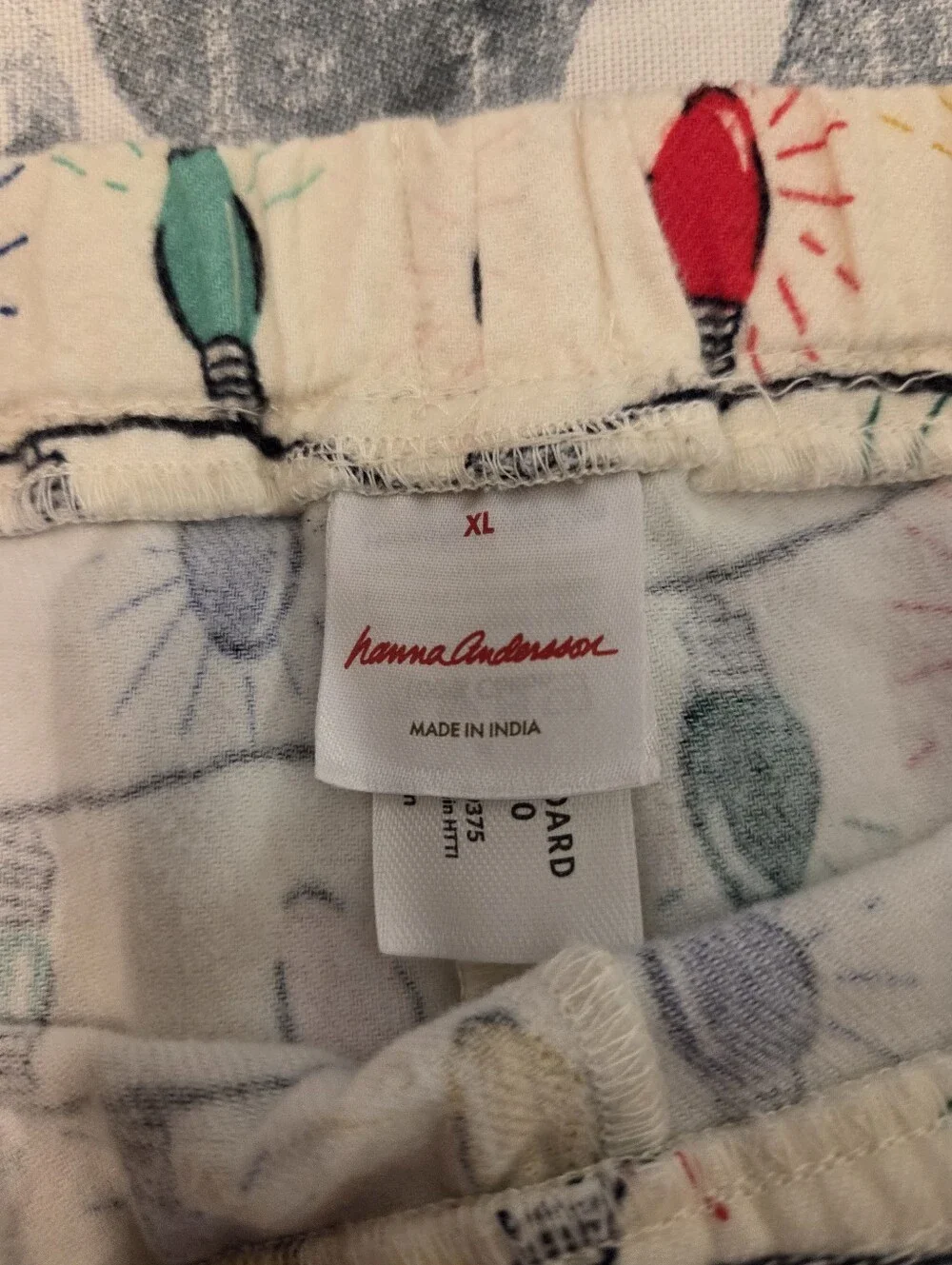HANNA ANDERSSON Adult Unisex Flannel Holiday Christmas Light Bulb Pajama Set XL - Picture 8 of 12